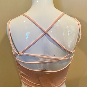 Express BodyContour Pink Nude Crop Top NWT Size XL